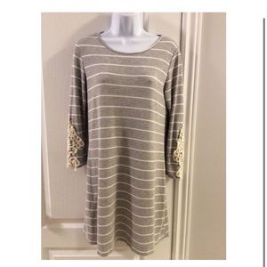 Grey striped dress by Filly Flair